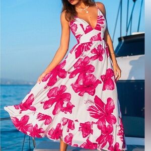 CUPSHE NWT Floral Pink Maxi Dress